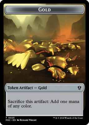 Magic: The Gathering - Commander: Murders at Karlov Manor - Gold // The Monarch Double-Sided Token - Normal