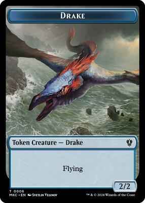 Magic: The Gathering - Commander: Murders at Karlov Manor - Drake // Cat Double-Sided Token - Normal