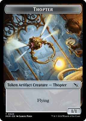 Magic: The Gathering - Commander: Murders at Karlov Manor - Thopter // Rhino Warrior Double-Sided Token - Normal