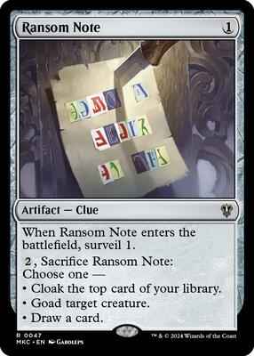 Magic: The Gathering - Commander: Murders at Karlov Manor - Ransom Note (0047) - Normal
