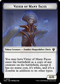 Magic: The Gathering - Commander: Murders at Karlov Manor - Vizier of Many Faces // Zombie Double-Sided Token - Normal