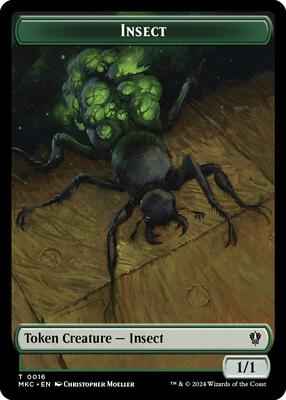 Magic: The Gathering - Commander: Murders at Karlov Manor - Insect (0016) // Manifest Double-Sided Token - Normal