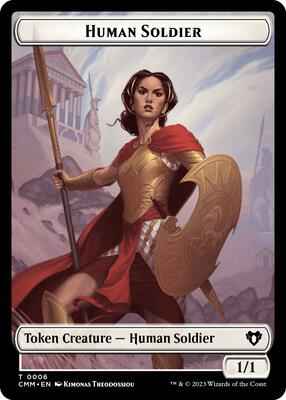 Magic: The Gathering - Commander Masters - Human Soldier // Elemental (0025) Double-Sided Token - Normal