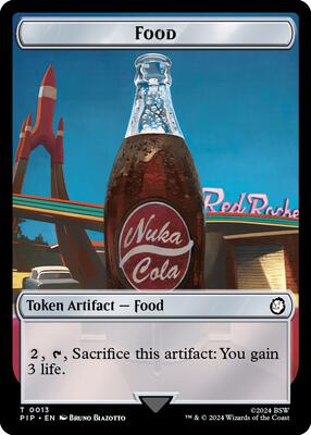 Magic: The Gathering - Universes Beyond: Fallout - Food (0013) // Squirrel Double-Sided Token - Normal - Anime Card Craze