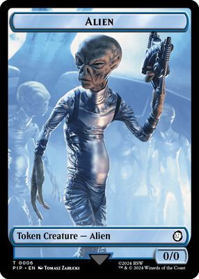 Magic: The Gathering - Universes Beyond: Fallout - Alien // Clue Double-Sided Token - Normal - Anime Card Craze