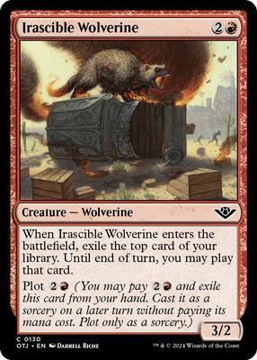 Magic: The Gathering - Outlaws of Thunder Junction - Irascible Wolverine - Normal - Anime Card Craze