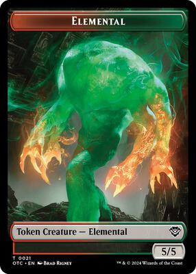 Magic: The Gathering - Commander: Outlaws of Thunder Junction - Elemental (0021) // Angel Double-Sided Token - Normal - Anime Card Craze