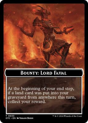 Magic: The Gathering - Commander: Outlaws of Thunder Junction - Bounty: Lord Fajjal // Bounty Rules Double-Sided Token - Normal - Anime Card Craze