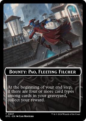 Magic: The Gathering - Commander: Outlaws of Thunder Junction - Bounty: Paq, Fleeting Filcher // Bounty Rules Double-Sided Token - Normal - Anime Card Craze