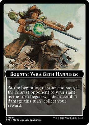 Magic: The Gathering - Commander: Outlaws of Thunder Junction - Bounty: Vara Beth Hannifer // Bounty Rules Double-Sided Token - Normal - Anime Card Craze