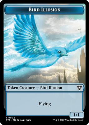 Magic: The Gathering - Commander: Outlaws of Thunder Junction - Bird Illusion // Elemental (0014) Double-Sided Token - Normal - Anime Card Craze