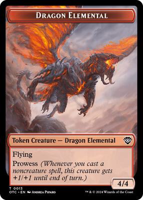 Magic: The Gathering - Commander: Outlaws of Thunder Junction - Dragon Elemental // Bird Illusion Double-Sided Token - Normal - Anime Card Craze