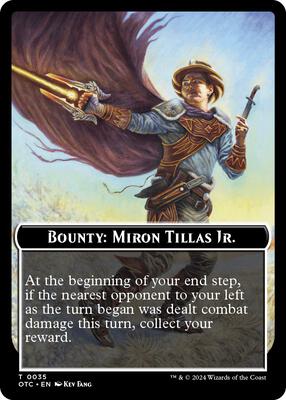 Magic: The Gathering - Commander: Outlaws of Thunder Junction - Bounty: Miron Tillas Jr. // Bounty Rules Double-Sided Token - Normal - Anime Card Craze
