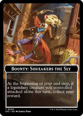 Magic: The Gathering - Commander: Outlaws of Thunder Junction - Bounty: Squeakers the Sly // Bounty Rules Double-Sided Token - Normal - Anime Card Craze