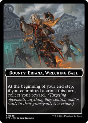 Magic: The Gathering - Commander: Outlaws of Thunder Junction - Bounty: Eriana, Wrecking Ball // Bounty Rules Double-Sided Token - Normal - Anime Card Craze