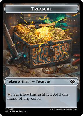 Magic: The Gathering - Outlaws of Thunder Junction - Treasure // Spirit Double-Sided Token - Foil - Anime Card Craze