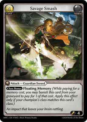 Grand Archive TCG - Mercurial Heart - Savage Smash - 70 - Normal