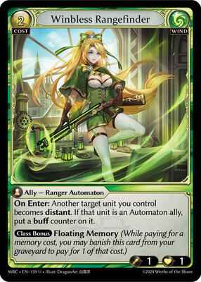 Grand Archive TCG - Mercurial Heart - Winbless Rangefinder - 159 - Normal