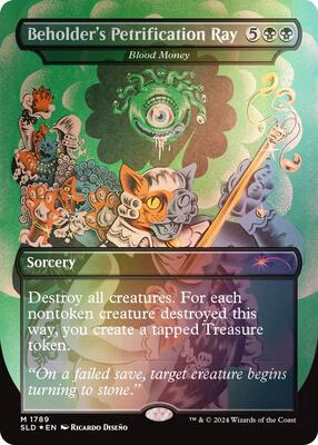 Magic: The Gathering - Secret Lair Drop Series - Beholder's Petrification Ray - Blood Money (Rainbow Foil) - Foil - Anime Card Craze