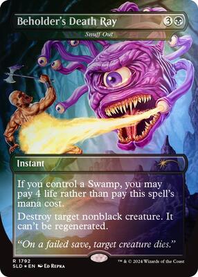Magic: The Gathering - Secret Lair Drop Series - Beholder's Death Ray - Snuff Out (Rainbow Foil) - Foil - Anime Card Craze
