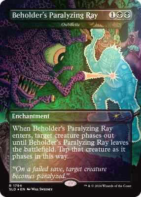 Magic: The Gathering - Secret Lair Drop Series - Beholder's Paralyzing Ray - Oubliette (Rainbow Foil) - Foil