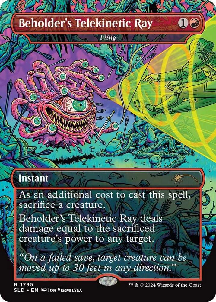 Magic: The Gathering - Secret Lair Drop Series - Beholder's Telekinetic Ray - Fling (Rainbow Foil) - Foil