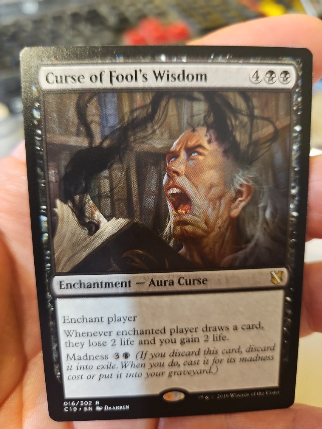 MTG - Commander 2019 - Curse of Fool's Wisdom - NM - NF