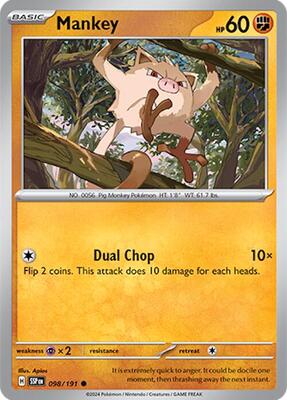 Pokemon - SV08: Surging Sparks - Mankey - Anime Card Craze