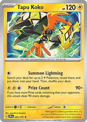 Pokemon - SV08: Surging Sparks - Tapu Koko - Anime Card Craze