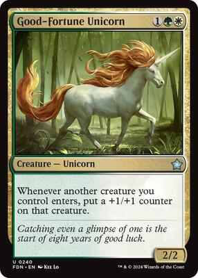 Magic: The Gathering - Foundations - Good-Fortune Unicorn - Uncommon