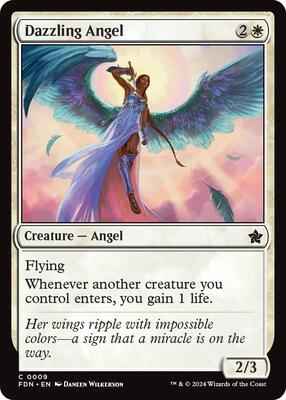 Magic: The Gathering - Foundations - Dazzling Angel (0009) - Common