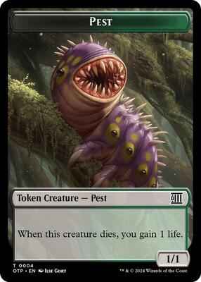 Magic: The Gathering - Outlaws of Thunder Junction: Breaking News - Pest // Plot Double-Sided Token - Normal