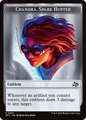 Magic: The Gathering - Aetherdrift - Emblem - Chandra, Spark Hunter // Vehicle Double-Sided Token - Normal - Anime Card Craze