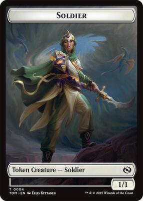 Magic: The Gathering - Tarkir: Dragonstorm - Soldier (0004) // Soldier (0005) Double-Sided Token - Normal - Anime Card Craze