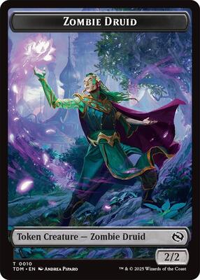 Magic: The Gathering - Tarkir: Dragonstorm - Zombie Druid // Treasure Double-Sided Token - Normal - Anime Card Craze