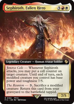 Magic: The Gathering - Commander: FINAL FANTASY - Sephiroth, Fallen Hero (Extended Art) - 182 - Foil