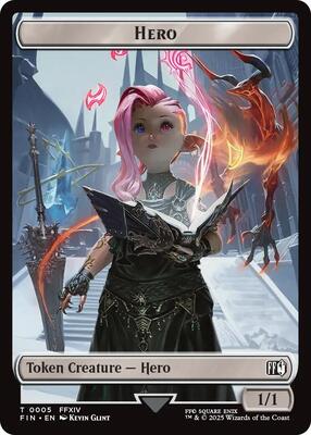 Magic: The Gathering - FINAL FANTASY - Hero (0005) // Moogle (0011) Double-Sided Token - 5 // 11 - Normal