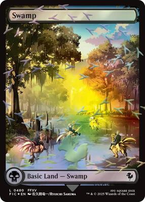 Magic: The Gathering - Commander: FINAL FANTASY - Swamp (Chocobo Track Foil) - 480 - Foil