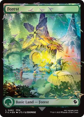 Magic: The Gathering - Commander: FINAL FANTASY - Forest (Chocobo Track Foil) - 482 - Foil