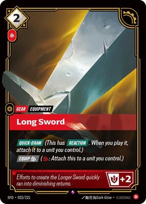 Riftbound: League of Legends Trading Card Game - Spiritforged - Long Sword - Rare - Foil