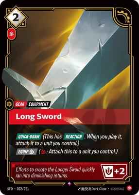 Riftbound: League of Legends Trading Card Game - Spiritforged - Long Sword - Rare - Foil