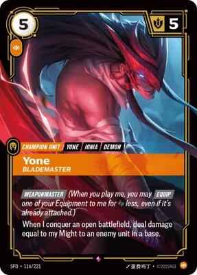 Riftbound: League of Legends Trading Card Game - Spiritforged - Yone - Blademaster - Rare - Foil