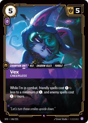 Riftbound: League of Legends Trading Card Game - Spiritforged - Vex - Cheerless - Rare - Foil