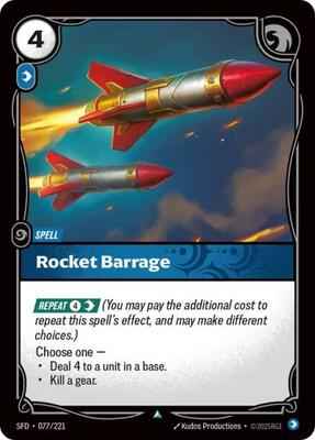 Riftbound: League of Legends Trading Card Game - Spiritforged - Rocket Barrage - Uncommon - Normal