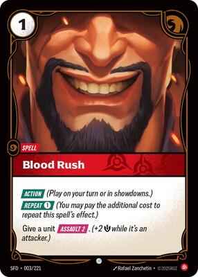 Riftbound: League of Legends Trading Card Game - Spiritforged - Blood Rush - Common - Foil