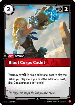 Riftbound: League of Legends Trading Card Game - Spiritforged - Blast Corps Cadet - Uncommon - Normal