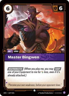 Riftbound: League of Legends Trading Card Game - Spiritforged - Master Bingwen - Common - Normal
