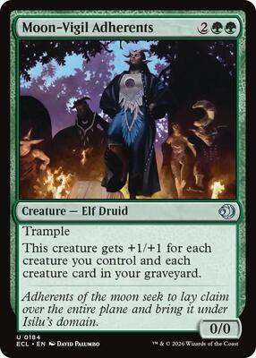 Magic: The Gathering - Lorwyn Eclipsed - Moon-Vigil Adherents - Normal - Anime Card Craze