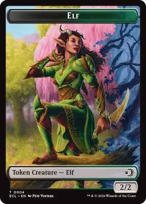 Magic: The Gathering - Lorwyn Eclipsed - Elf // Kithkin (0007) Double-Sided Token - 4 // 7 - Normal