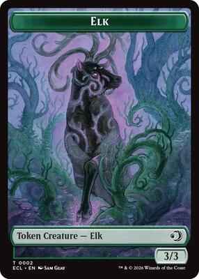 Magic: The Gathering - Lorwyn Eclipsed - Elk // Mutavault Double-Sided Token - Normal
